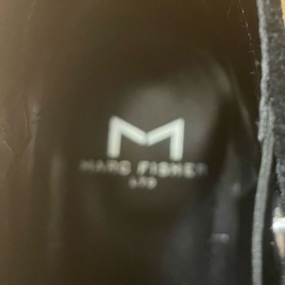 Marc Fisher Obrra Western Black Suede Ankle Boots - Picture 4 of 6